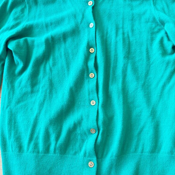 J CREW COTTON CARDIGAN TOP SWEATER GOLD BUTTONS S GREEN - Picture 5 of 8